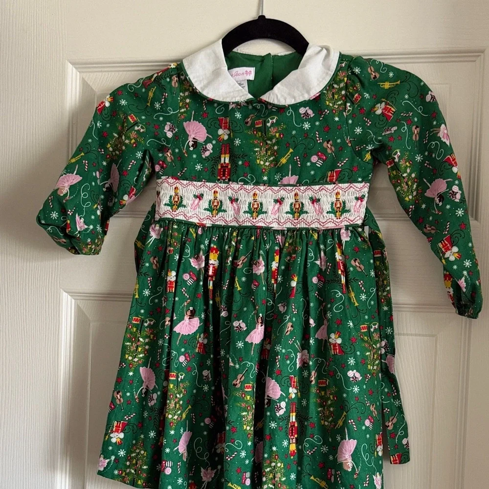 Green Holiday Kids Dress
